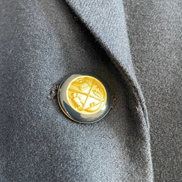 Vintage Pendleton Womens Blazer Jacket Sz 14 Wool Sport Coat USA Navy Blue Gold - Picture 2 of 16